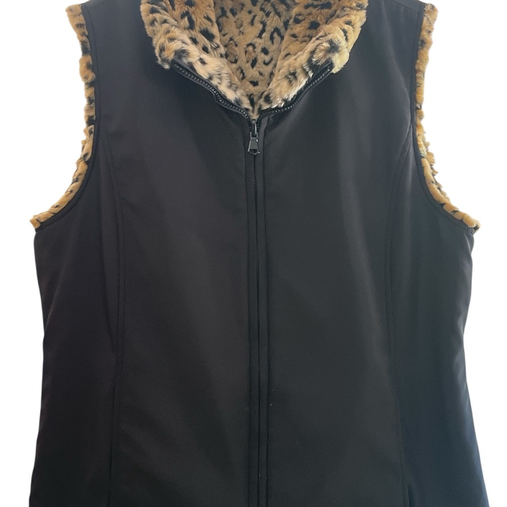 Kristen Blake medium reversible animal faux fur vest - Picture 4 of 8